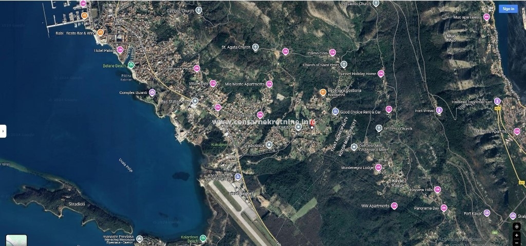 Prodaja, plac 1.251m2, Gradiosnica, Tivat